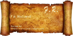 Fa Roland névjegykártya